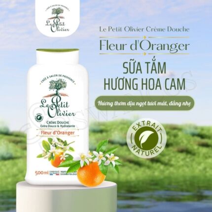 Sữa Tắm Nước Hoa Le Petit Olivier Hoa Cam Thơm Lâu, Dưỡng Ẩm Dịu Nhẹ, Tinh Chất Thiên Nhiên Dành Cho Nữ 500ml